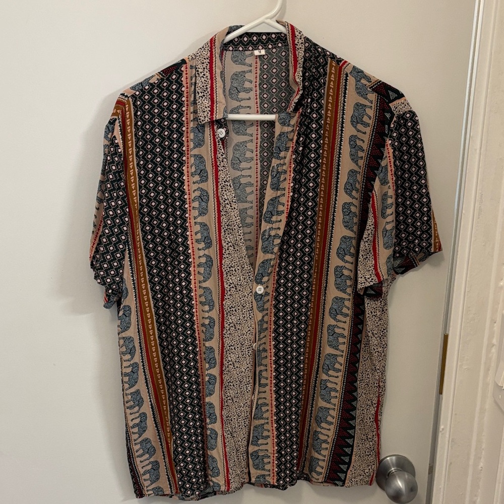 Men's Multicolor Patterned Elephant Shirt